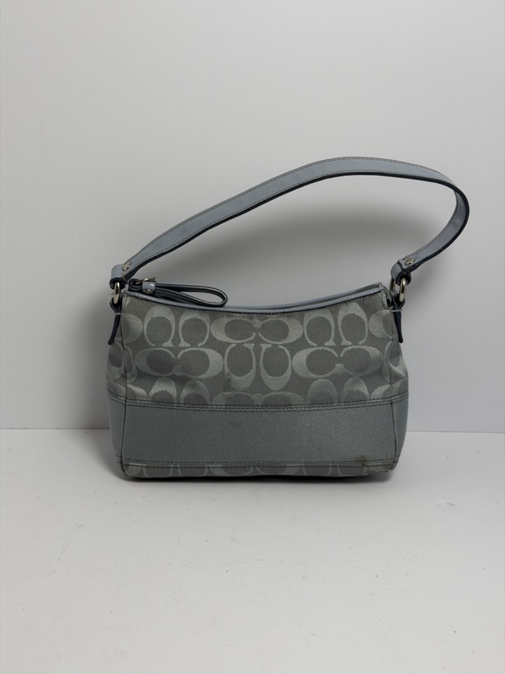 Coach Mini Signature Stripe Demi Shoulder Bag in Blue - Picture 1 of 11